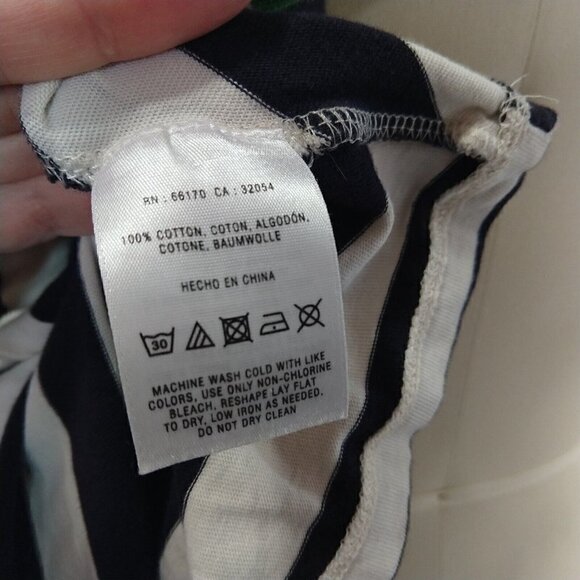 Anthropologie HWR Monogram Split Striped Dress Size XS Blue White Green VTG Rare - Picture 12 of 12